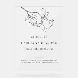 Clear Classy Unplugged Wedding Ceremony Acryl Bord