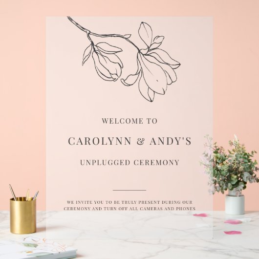 Clear Classy Unplugged Wedding Ceremony Acryl Bord (Huwelijk)