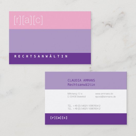 Clear, colorful, clear business card (3c) visitekaartje (Voorkant / Achterkant)