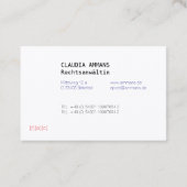 Clear, colorful, clear business card (3c) visitekaartje (Achterkant)
