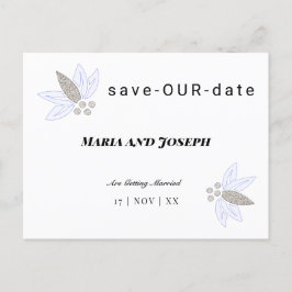 Clear Corporate Flora Save Our Date Aankondigingskaart