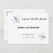 Clear Corporate Flora Save Our Date Aankondigingskaart (Voorkant / Achterkant)