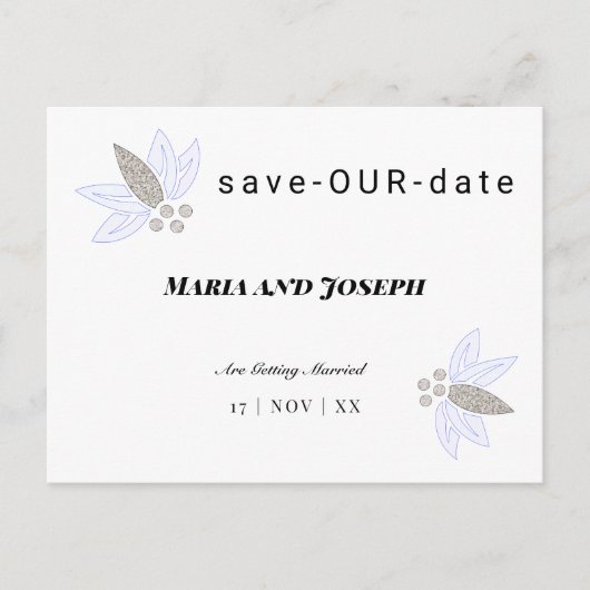 Clear Corporate Flora Save Our Date Aankondigingskaart (Voorkant)