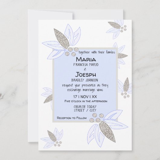 Clear Corporate Flora Wedding Kaart (Voorkant)