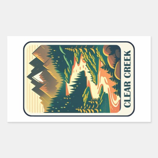 Clear Creek Colorado Kleuren Rechthoekige Sticker (Voorkant)