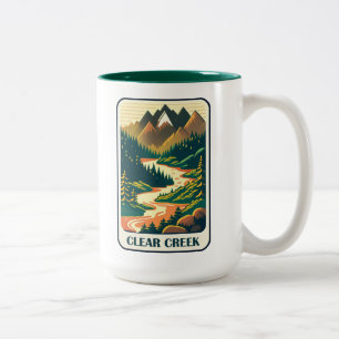 Clear Creek Colorado Kleuren Tweekleurige Koffiemok