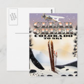 Clear Creek, Colorado ski-poster. Briefkaart (Voorkant / Achterkant)