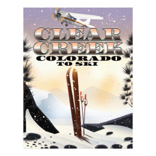 Clear Creek, Colorado Ski poster. Foto Afdruk