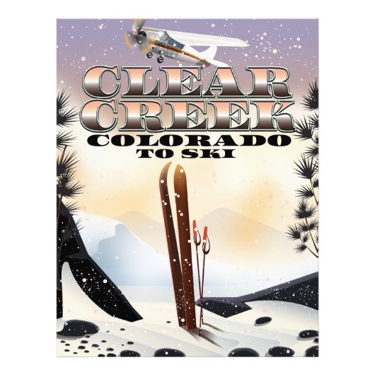 Clear Creek, Colorado skiposter. Foto Afdruk (Voorkant)