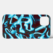 Clear cyan shades in abstract ribbons up dark red Case-Mate iPhone case (Achterkant (horizontaal))