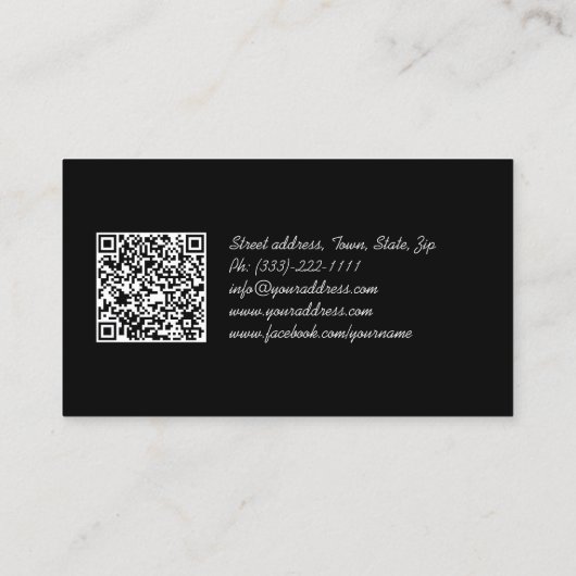 Clear Diamond Jewelry Designer Black Kaart Visitekaartje (Achterkant)