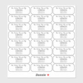 Clear Future Mr and Mrs Wedding Return Address  Sticker (Vel)