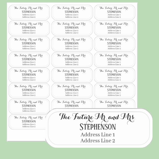 Clear Future Mr and Mrs Wedding Return Address  Sticker