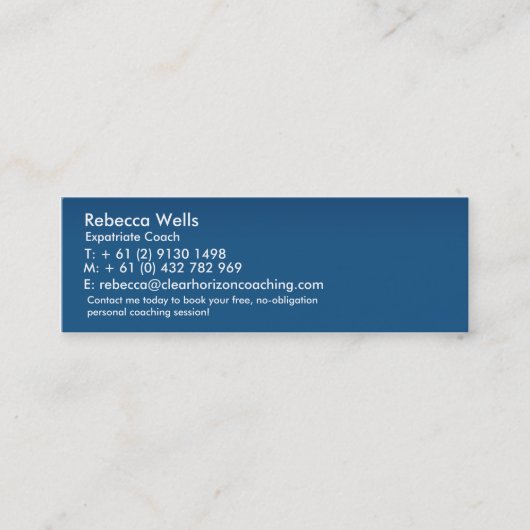 Clear_hORIZON_temp Mini Visitekaartje (Voorkant)