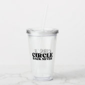 Clear Intent | Circle Back Never Reusable Acryl Drinkbeker (Achterkant)