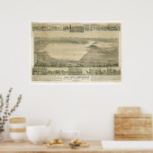 Clear Lake, CA. Panoramische kaart (0289A) Poster (Keuken)