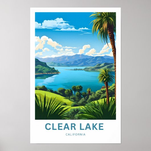 Clear Lake California Travel Print (Voorkant)