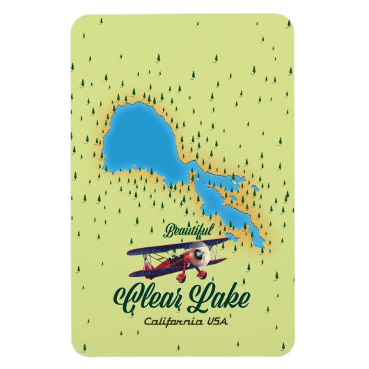 Clear Lake Californië VS kaart Magneet (Verticaal)