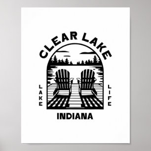 Clear Lake Indiana Buiten Activiteiten Retro 1 Poster