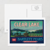 Clear Lake Pear Crate LabelLake County, CA Briefkaart (Voorkant / Achterkant)