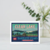 Clear Lake Pear Crate LabelLake County, CA Briefkaart (Staand voorkant)