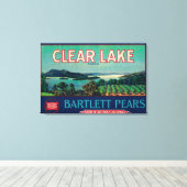 Clear Lake Pear Crate LabelLake County, CA Canvas Afdruk (Insitu (Houten vloer))