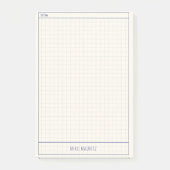 Clear Minimal Grid Custom Name Sticky Notepad Post-it® Notes (Voorkant)