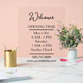 Clear Modern Small Business Hours Display (Huwelijk)