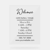 Clear Modern Small Business Hours Display (Voorkant)