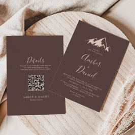 Clear Mountain Boho Back and Front Wedding Kaart