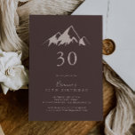 Clear Mountain Country 30th Birthday Party Kaart<br><div class="desc">Deze duidelijke uitnodiging voor een 30e verjaardag in een bergland is perfect voor een rustige verjaardagsfeestdag. Het ontwerp is voorzien van een diyllisch beige waterverf-beige berg.</div>