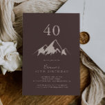 Clear Mountain Country 40th Birthday Party Kaart<br><div class="desc">Deze duidelijke uitnodiging van een 40e verjaardag in een bergland is perfect voor een ritueel feest. Het ontwerp is voorzien van een diyllisch beige waterverf-beige berg.</div>