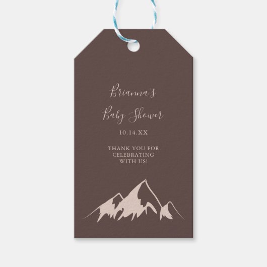 Clear Mountain Country Baby shower Cadeaulabel (Voorkant)