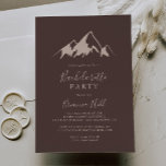Clear Mountain Country Bachelorette Party Kaart<br><div class="desc">Deze duidelijke uitnodiging van de bachelorette-partij in het bergland is perfect voor een modern evenement. Het ontwerp is voorzien van een diyllisch beige waterverf-beige berg.</div>