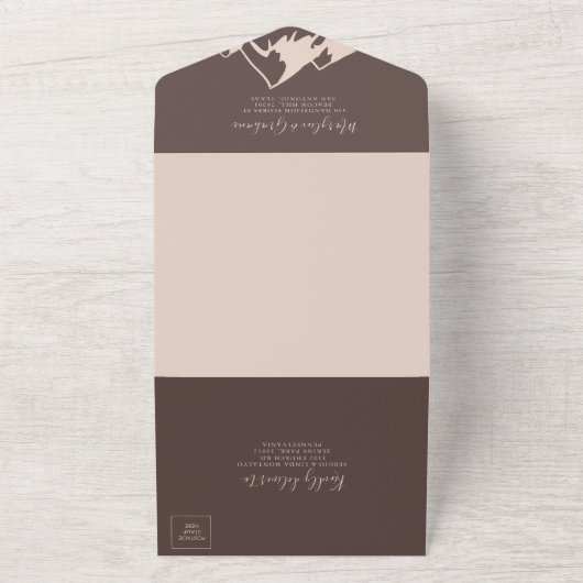 Clear Mountain Country Boho Wedding All In One Uitnodiging (Buitenkant)