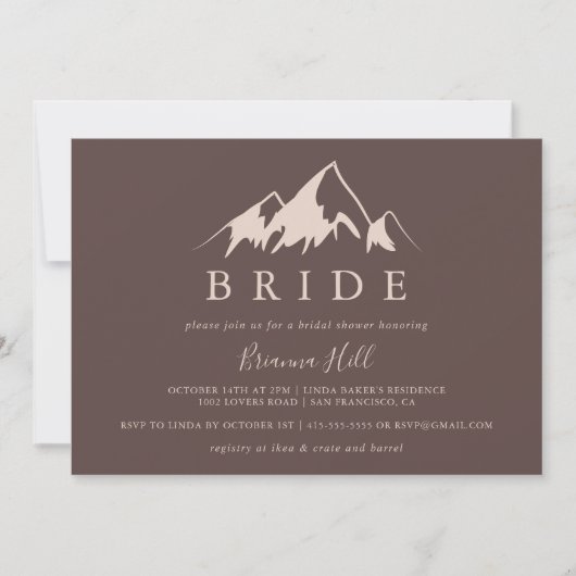 Clear Mountain Country Bride Vrijgezellenfeest Kaart (Voorkant)