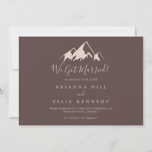 Clear Mountain Country Elopement Aankondiging (Voorkant)