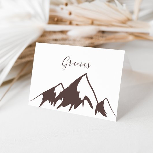 Clear Mountain Country Folded Wedding Gracias Kaar Bedankkaart