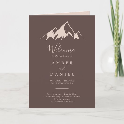 Clear Mountain Country Folded Wedding Programma (Voorkant)