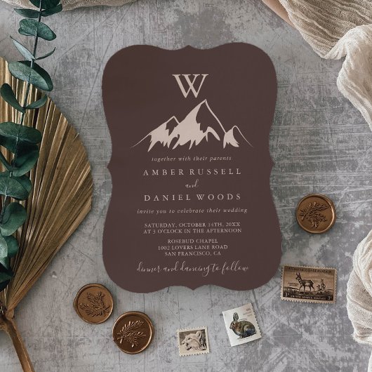 Clear Mountain Country Monogram Weddenschap Kaart
