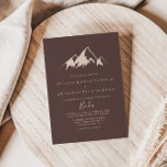 Clear Mountain Country Spaanse Boda Wedding Kaart<br><div class="desc">Deze duidelijke uitnodiging voor een Spaanse bodbruiloft is perfect voor een rustige bruiloft. Het ontwerp is voorzien van een diyllisch beige waterverf-beige berg.</div>
