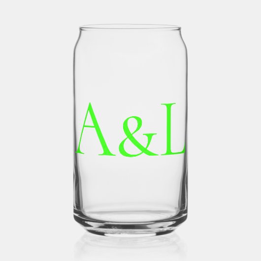 Clear Neon Monogram Glasblik – Blikvorm Glas (Voorkant)