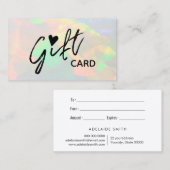 Clear Opal Cadeaubon Visitekaartje (Voorkant / Achterkant)