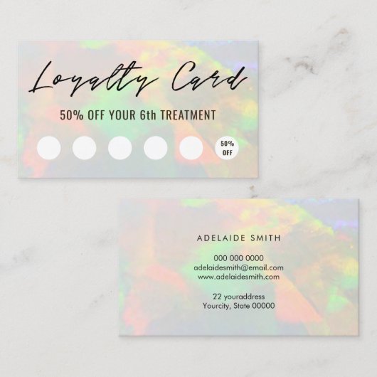 Clear Opal Texture Loyalty Card Visitekaartje (Voorkant / Achterkant)