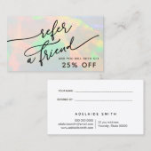 Clear Opal Verwijs een vriend Visitekaartje (Voorkant / Achterkant)