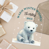 Clear Polar Beer Baby kerst Kaart Acryl Uitnodigingen