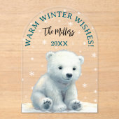 Clear Polar Beer Baby kerst Kaart Acryl Uitnodigingen (Voorkant)