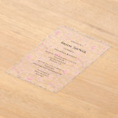 Clear Pretty Pink Roses Floral Bridal Shower Acryl Uitnodigingen (Laagn)