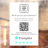 Clear QR Review Decal for Storefront Window  (Vel 2)