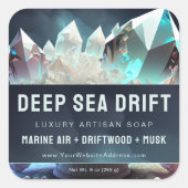 Clear Quartz Crystal Pearls Artisan Product Label (Voorkant)